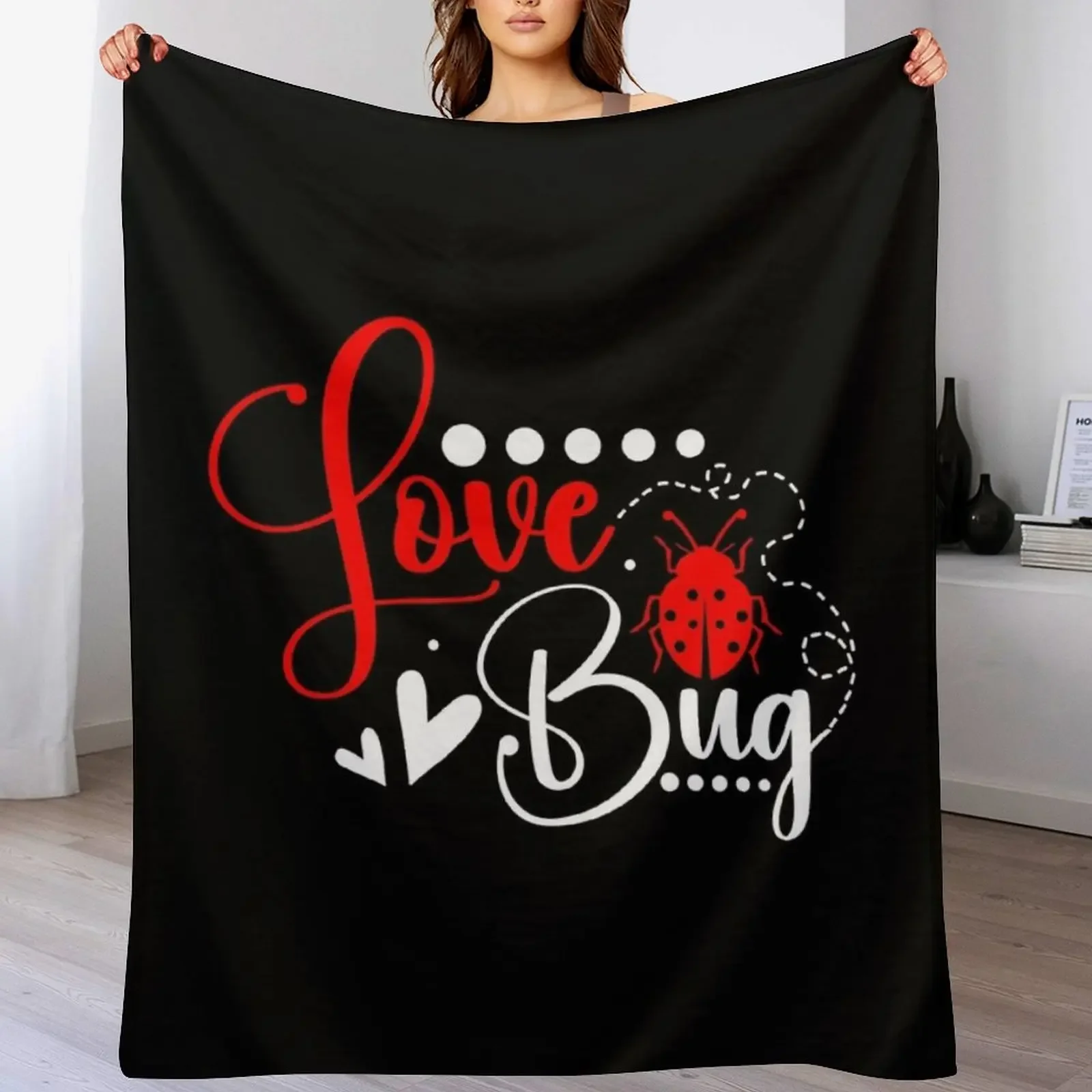 

Love Bug Funny Valentines Day Kids Valentine Bug Lover Throw Blanket Multi-Purpose Camping Vintage Blankets