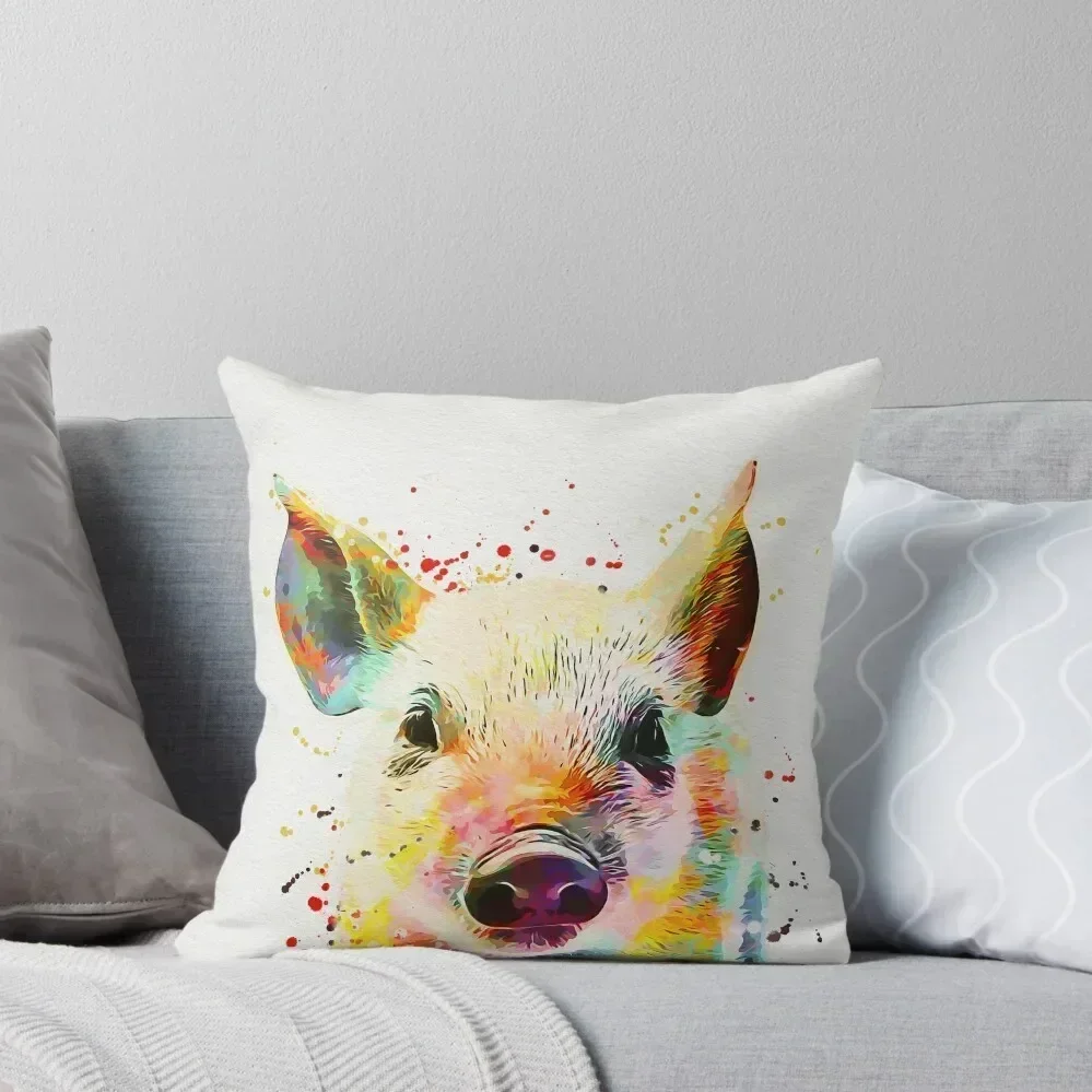 

Pig Portrait Painting Throw Pillow Pillow Cover Pillow Case Christmas Sitting Cushion christmas cushions covers