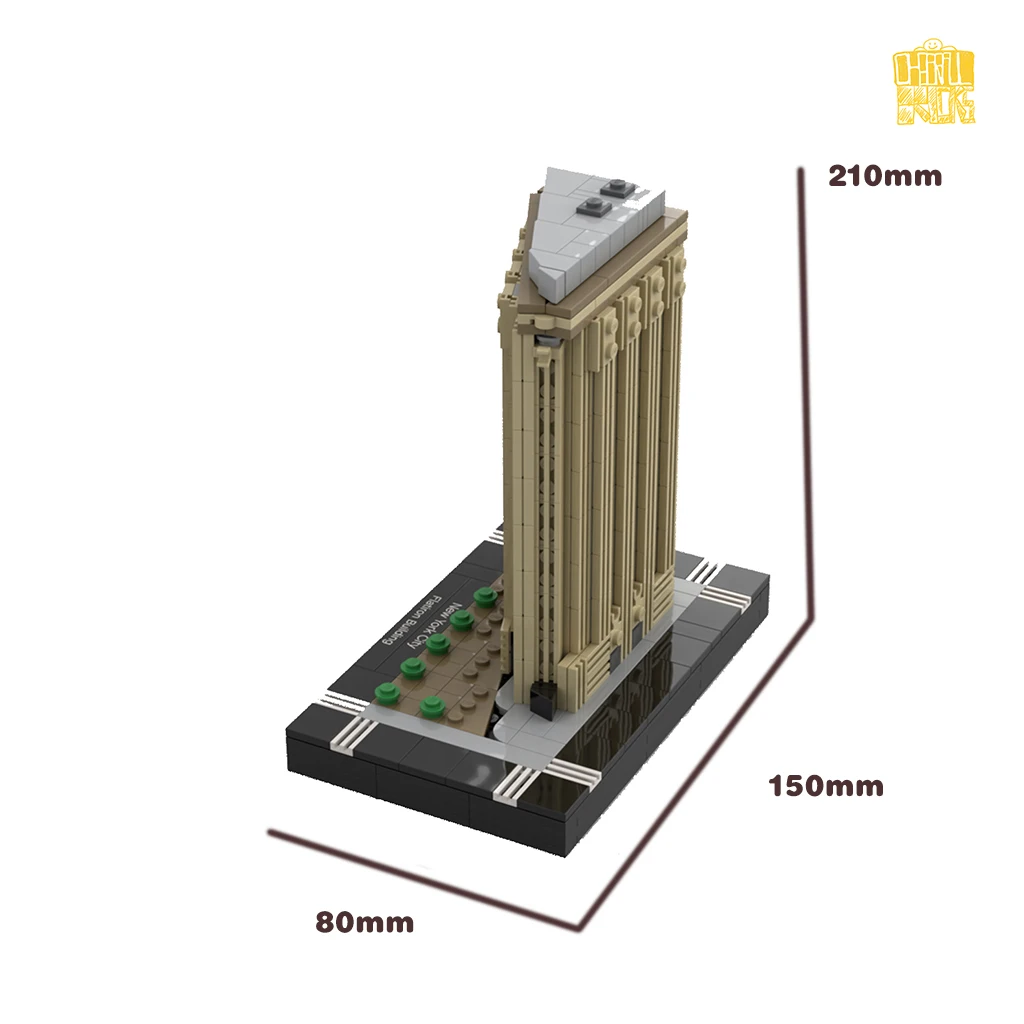 MOC-XM019 1/650 Schaal Flatiron Architectuur Model Met Pdf Tekeningen Bouwstenen Stenen Diy Speelgoed Verjaardag Kerstcadeaus