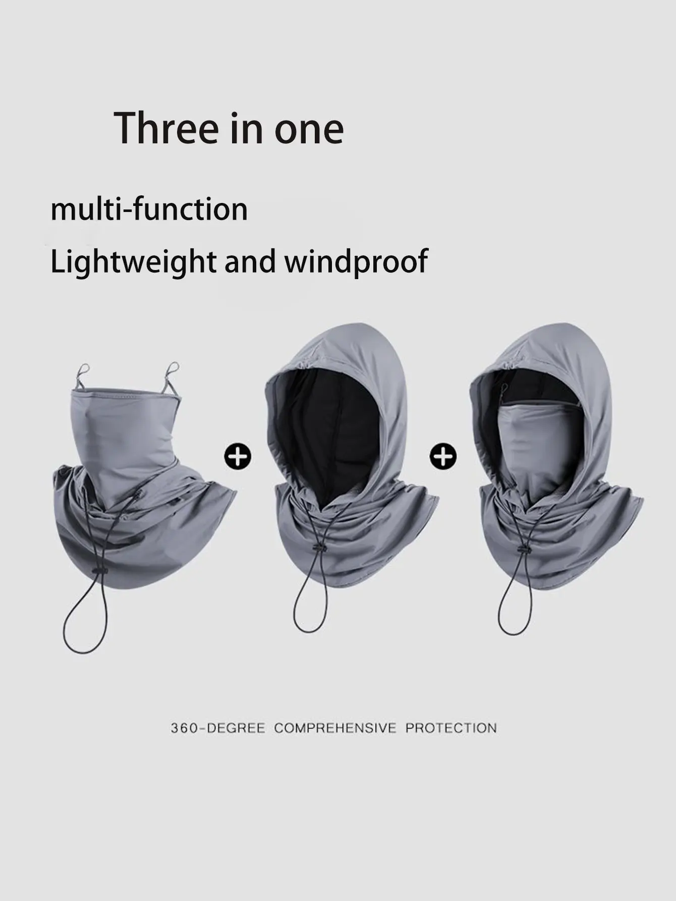 1/2 Stück Sturmhaube für Herren und Damen, Gesichtsmaske, Sonnenschutz/UV-Schutz, atmungsaktiv, lange Halsabdeckungen für Radfahren, Motorrad, Angeln – Detail 4