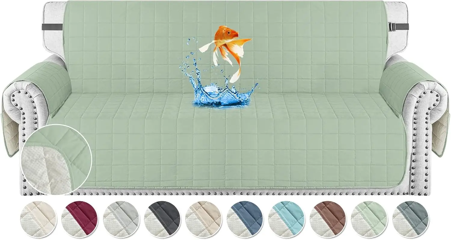 

Waterproof Oversized Couch Covers For 3 Cushion Couch, 79"" Quilted Sofa Covers Washable Pet Dog Couch Cover Protector With