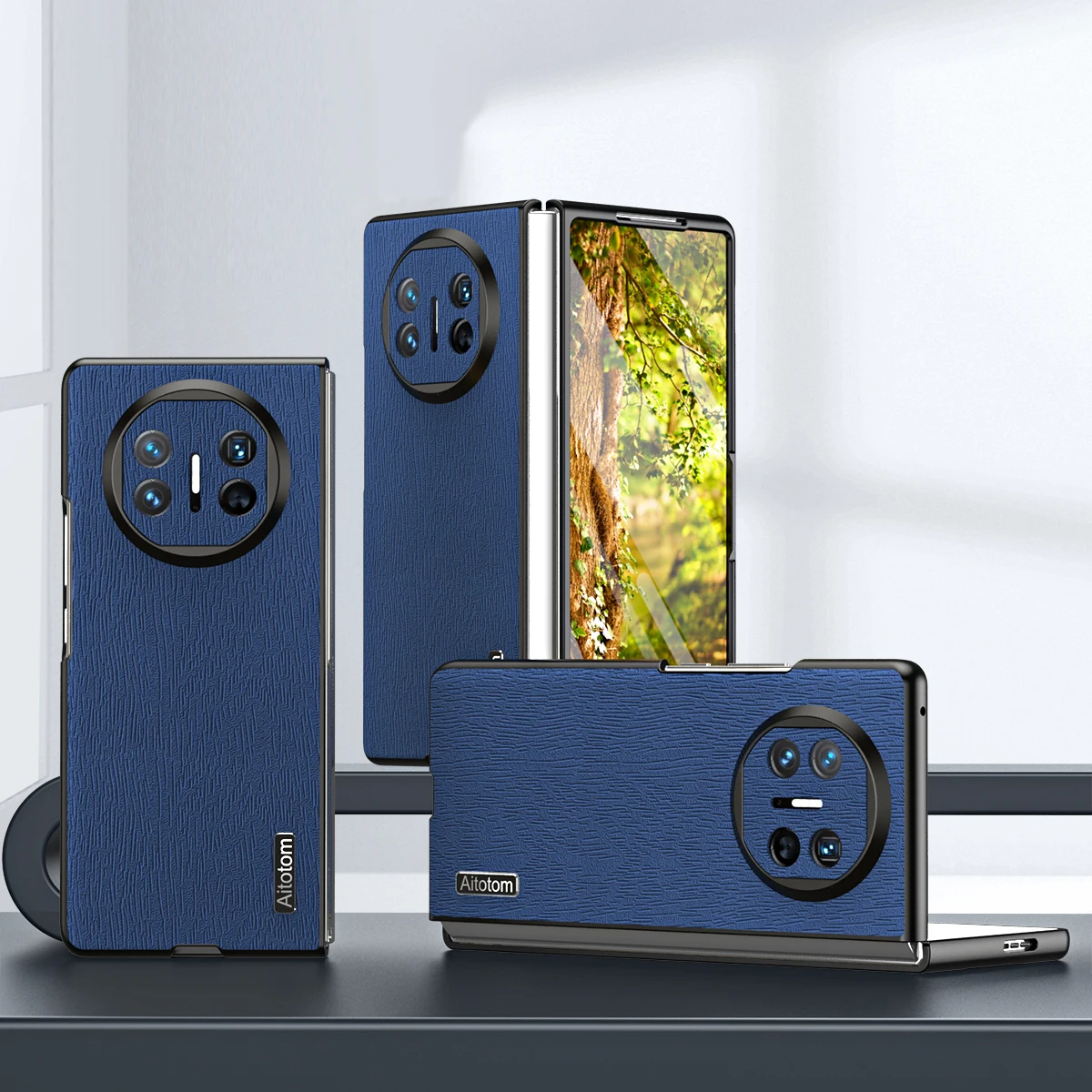 Luxuriöse PU-Leder-Handyhülle für Huawei Mate X3 X5 X2, vollständiger Linsenschutz, weiche Rückseite, matte Silikon-Schutzhülle, stoßfest.
