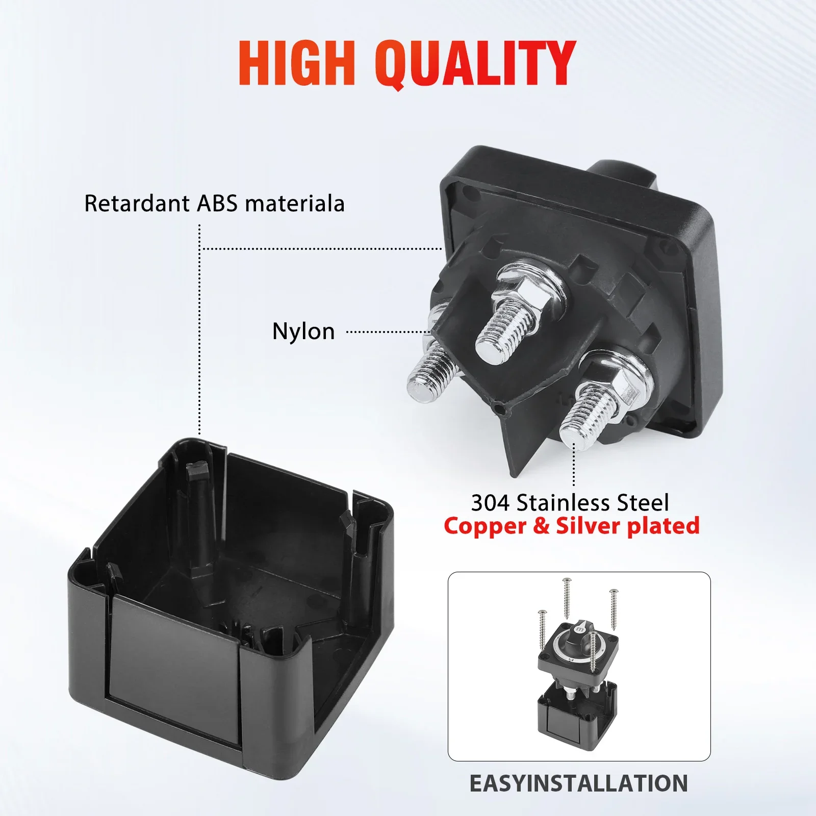 Мини-селектор серии M, 4-позиционный переключатель аккумулятора 300A 32 В постоянного тока M10 для кемпера, автофургона, грузовика, лодки, автомобиля, изолятор, отключающий поворотный переключатель