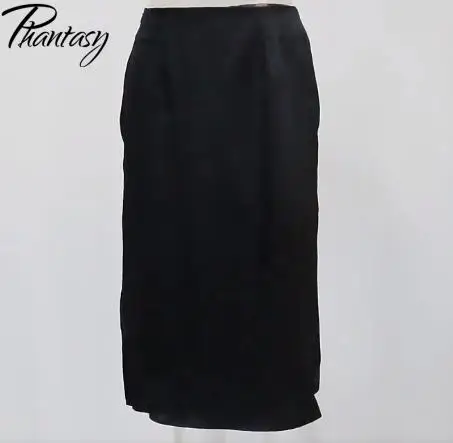 Vintage Black Skirt for Women Banquet Wedding Dress Up Solid Streetwear Y2K Outfit Fashion Skirt Elegant Female Clothing