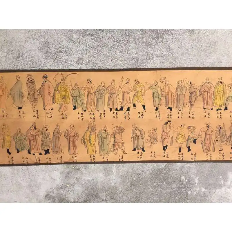 Antique calligraphy and wholesale: Celebrity long scroll paintings, 108 famous figures, already framed for interior de
