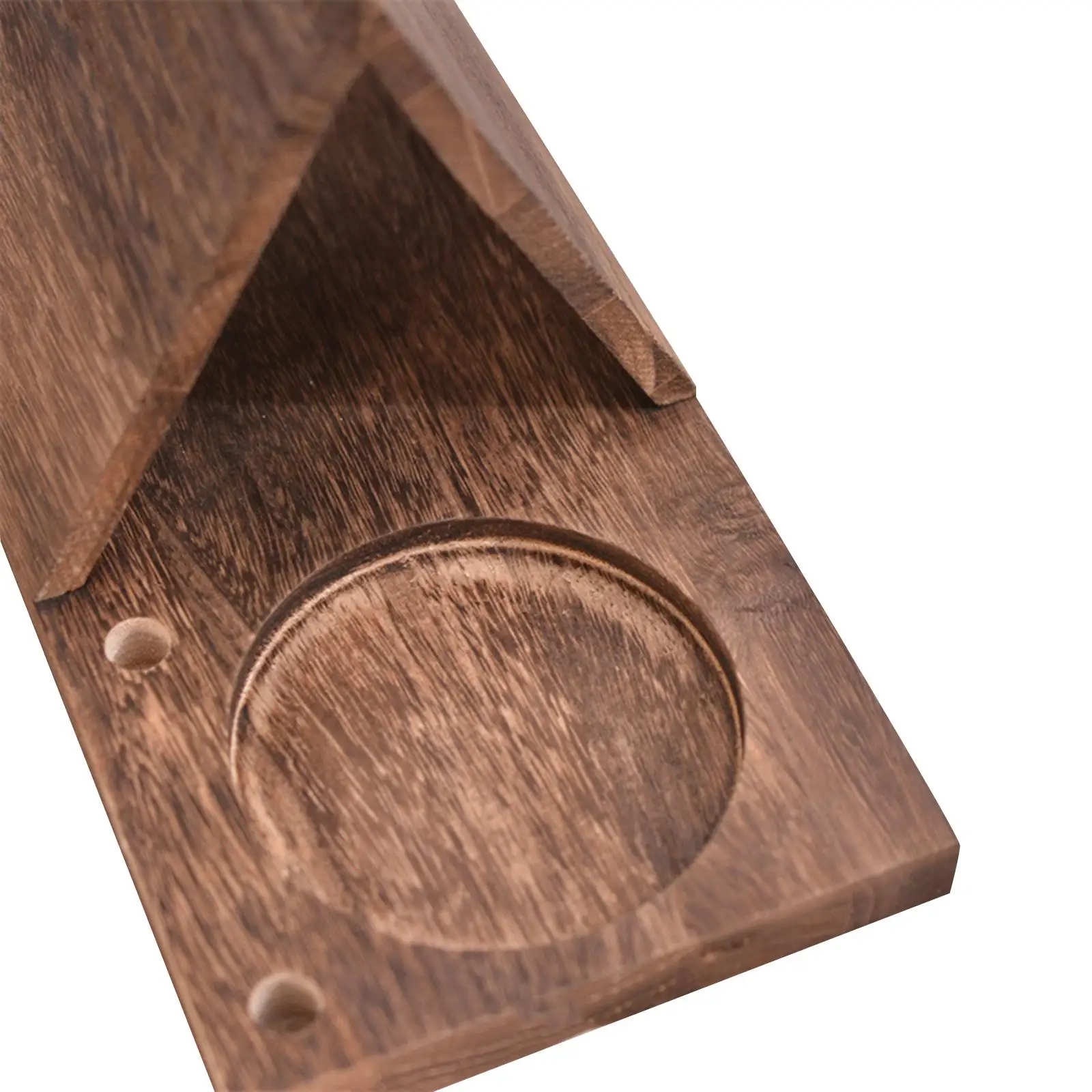 Book Holder with Drink Holder Wooden Triangle Bookshelf Wood Book Rest Bookcase for Home Living Room Office Study Decoration