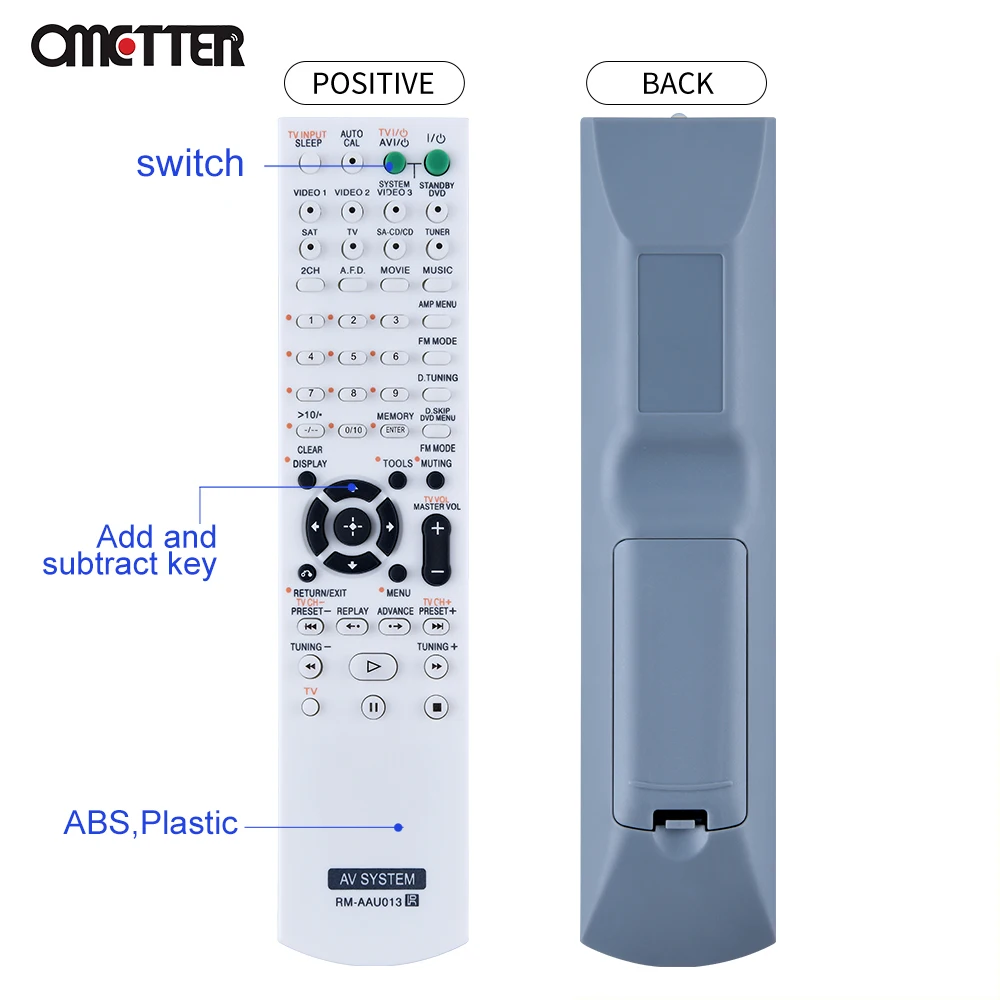 RM-AAU013 Apto para Sony Home Theatre Receptor AV STR-DG510 STR-K790 HT-DDW795 SS-WP700 SS-SRP900 SS-CNP680 SS-MSP CP510