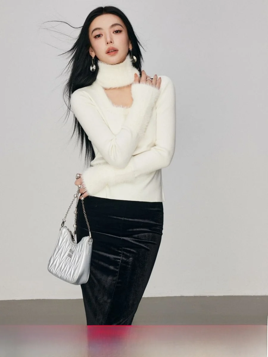 

Chill Zoe Design Sensation: Женский модный вязаный свитер с вырезами, длинными рукавами, круглым воротом, стандартного кроя, из смесовой шерсти