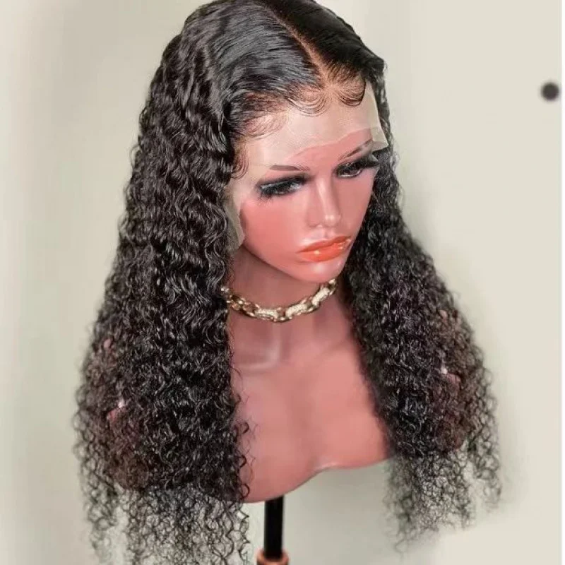 

Новый синтетический парик с фронтальным кружевом, длинные кудрявые волосы в европейском и американском стиле, афро-волны