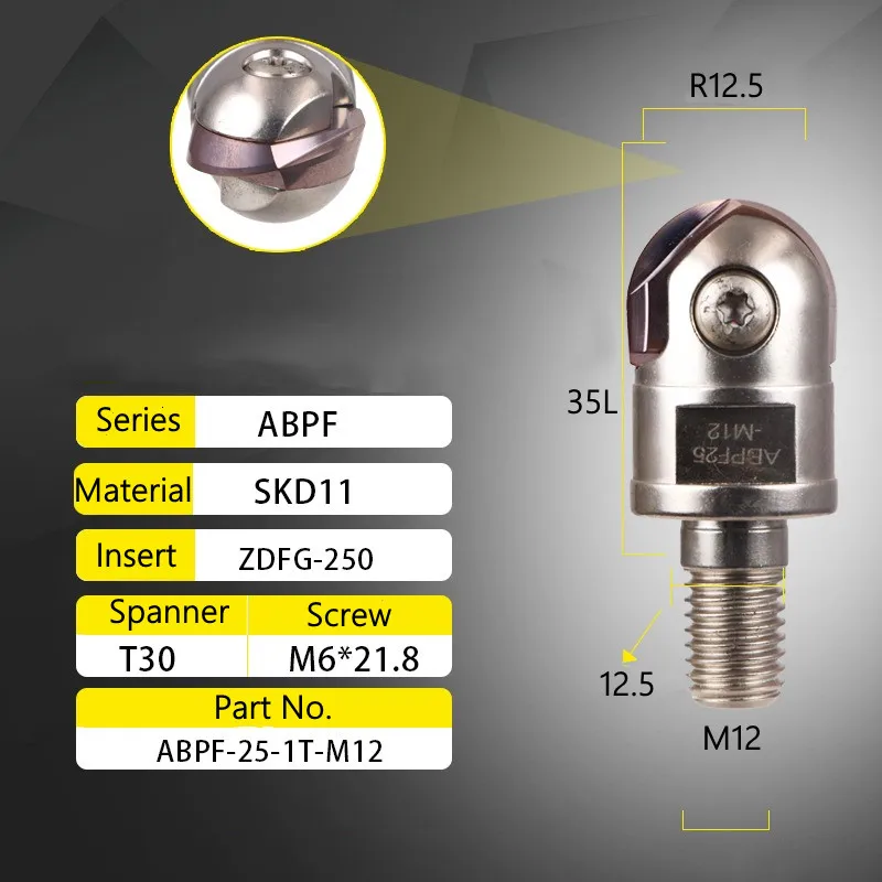 ABPF Fast Feed Locking Tooth Type Milling Cutter Head Steel Seismic Resistant Milling Cutter Head ZDFG Blade
