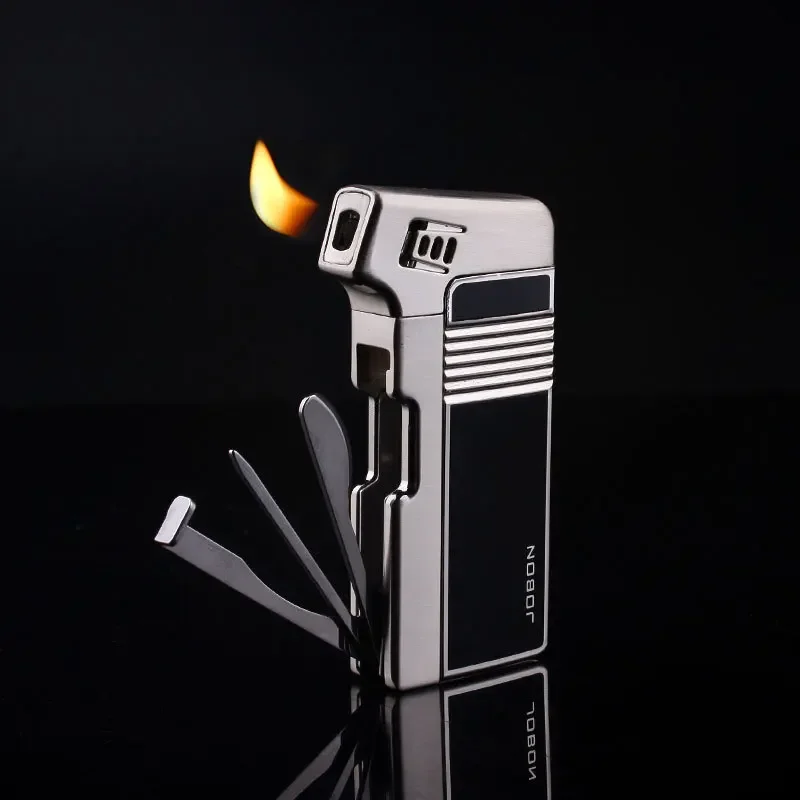 

Jobon Retro Inflatable Lighter with Cigarette Knife Press Multifunctional Pipe Special Oblique Fire through Needle Stick Lighter