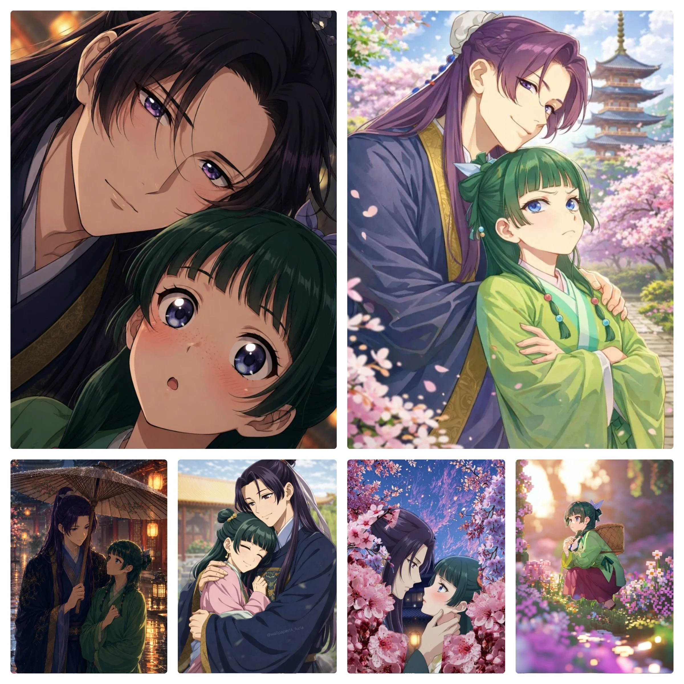 Art Craft Japan - ダイヤモンドペイントキット「マオマオ・ジンシー」『薬屋の薬箪笥』アニメアート、全面貼り付けタイプ、ラインストーンモザイク、壁飾り、クラフトキット、ホームギフト。