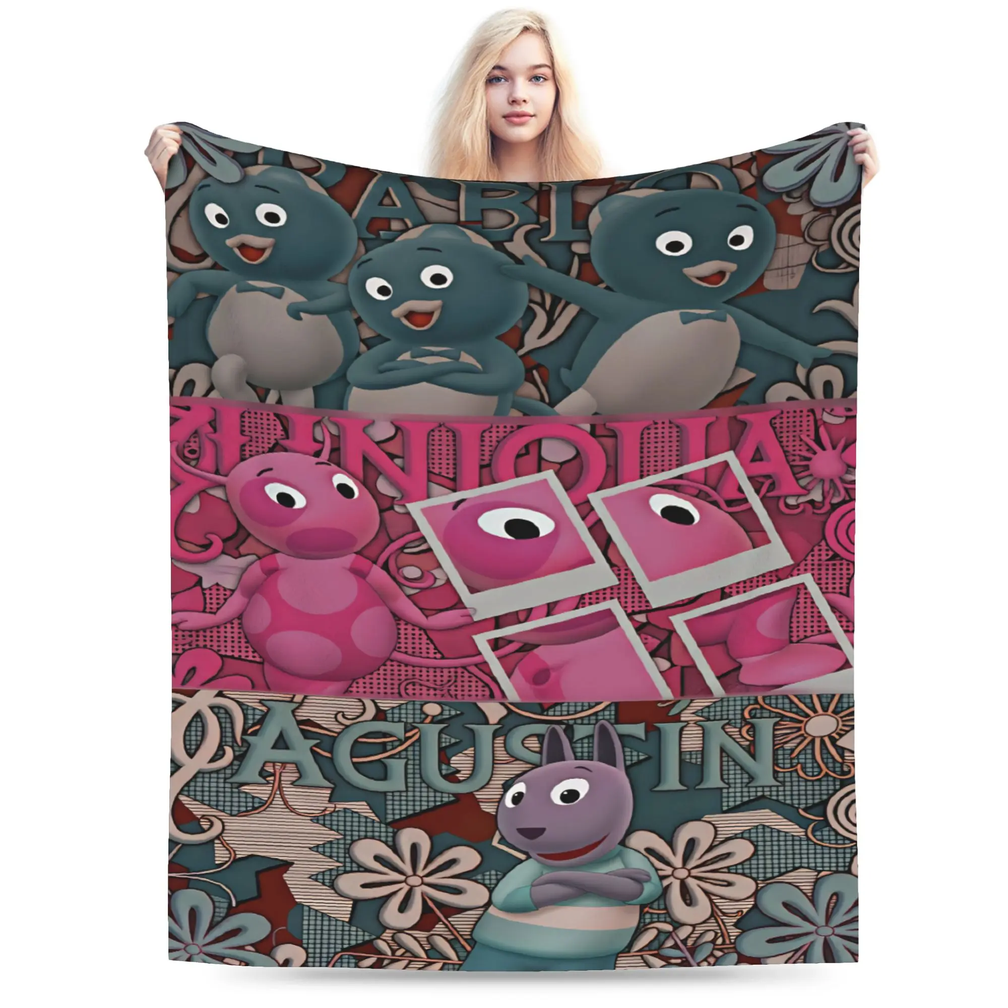 Warm Soft Bedding Throws Plane Travel The Backyardigan Blanket  Flannel Bedspread For Sofa Home Funny Sofa Bed Cover