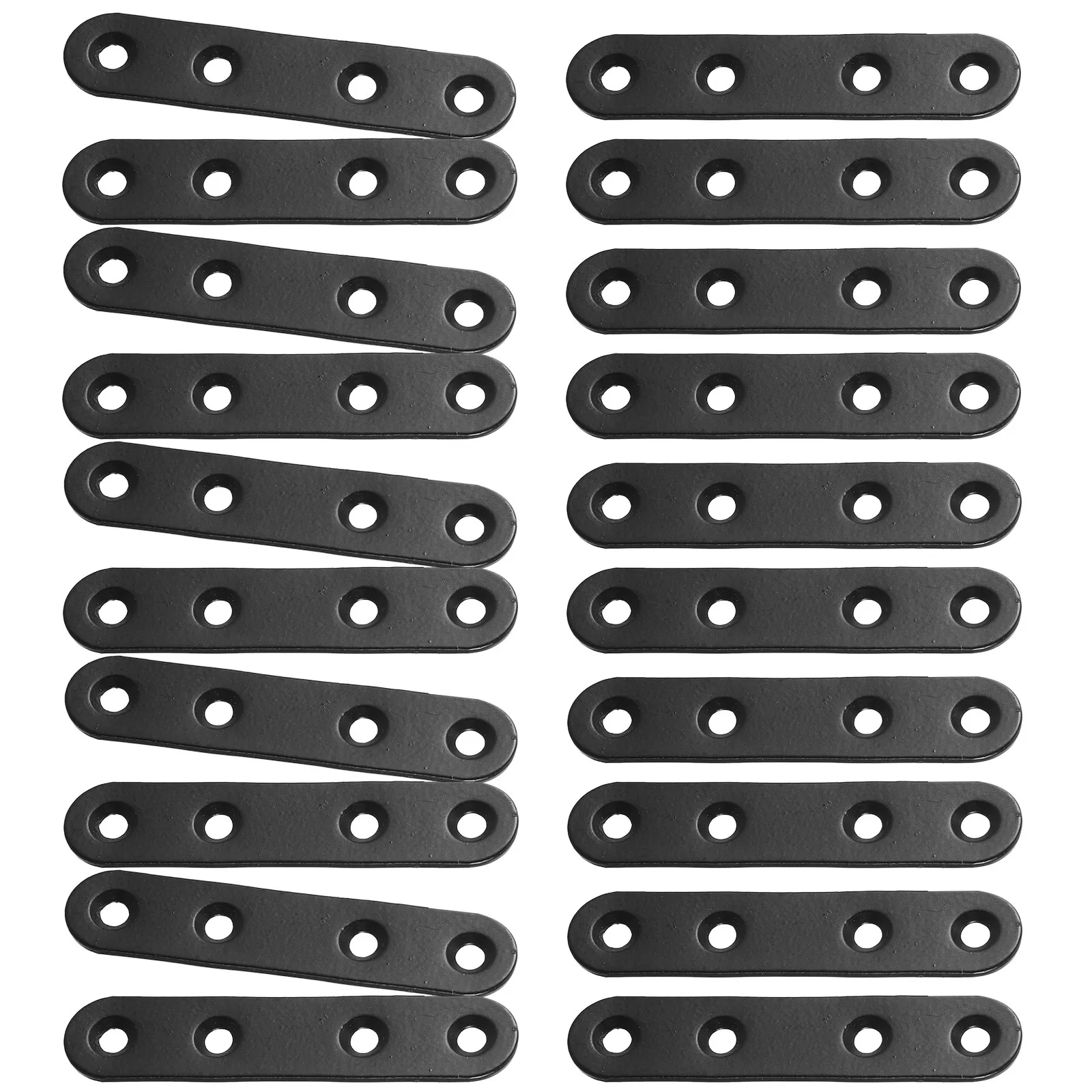 

20Pcs Stainless Steel Corner Brace Black Flat Metal Brackets 2.99x0.63 Inch Heavy Duty Furniture Support Mending Plates Shelf
