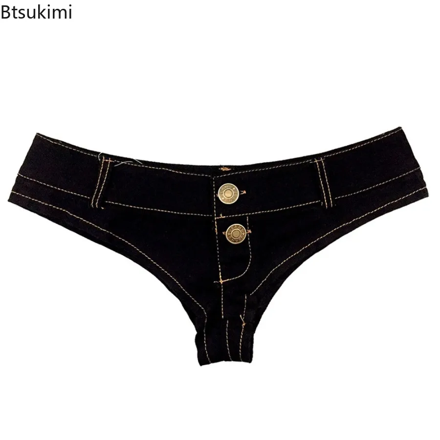 New Sexy Summer Low Waist Hollow Club High Stretch Perforated Hot Pants Casual Pants Denim Shorts Ultra Short Jeans for Women