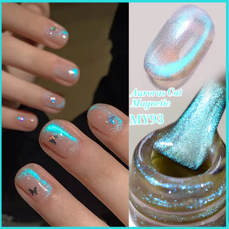BORN PRETTY 10ml Auroras Pink Cat Magnetic Gel Nail Polish Shining Glimmer Semi Permanent Soak Off Crystal Magnetic Gel Polish