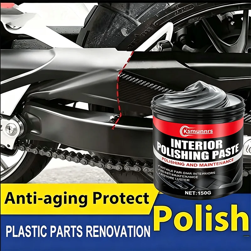 Long-lasting Motorcycle Gloss Protective Wax, Durable Black Gloss Coating, Plastic Parts Restorer, Tire Protector
