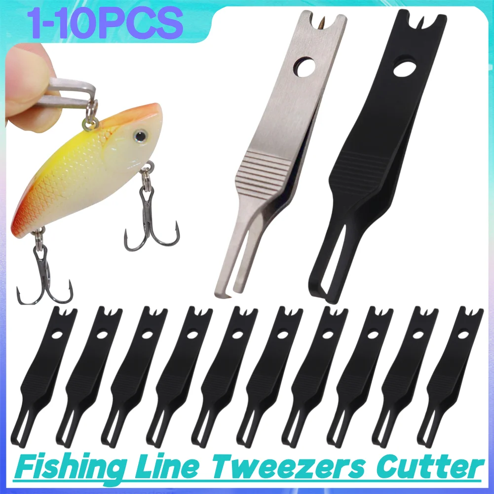 1-10PCS Fishing Line Tweezers Cutter Mini Fishing Pliers Multifunctional Hook Eye Cleaner Stainless Steel Lures Rings Opener