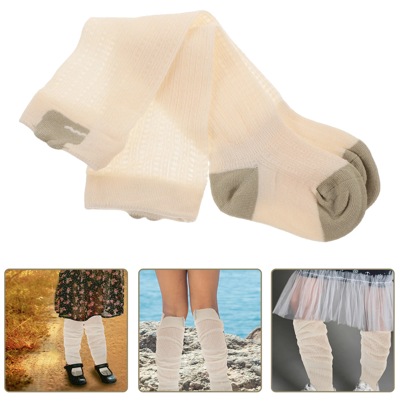 

1Pair Mosquito Repellent High Tube Toddler Cotton Socks Comfortable Breathable Long Socks for Baby Girls Boys Kids