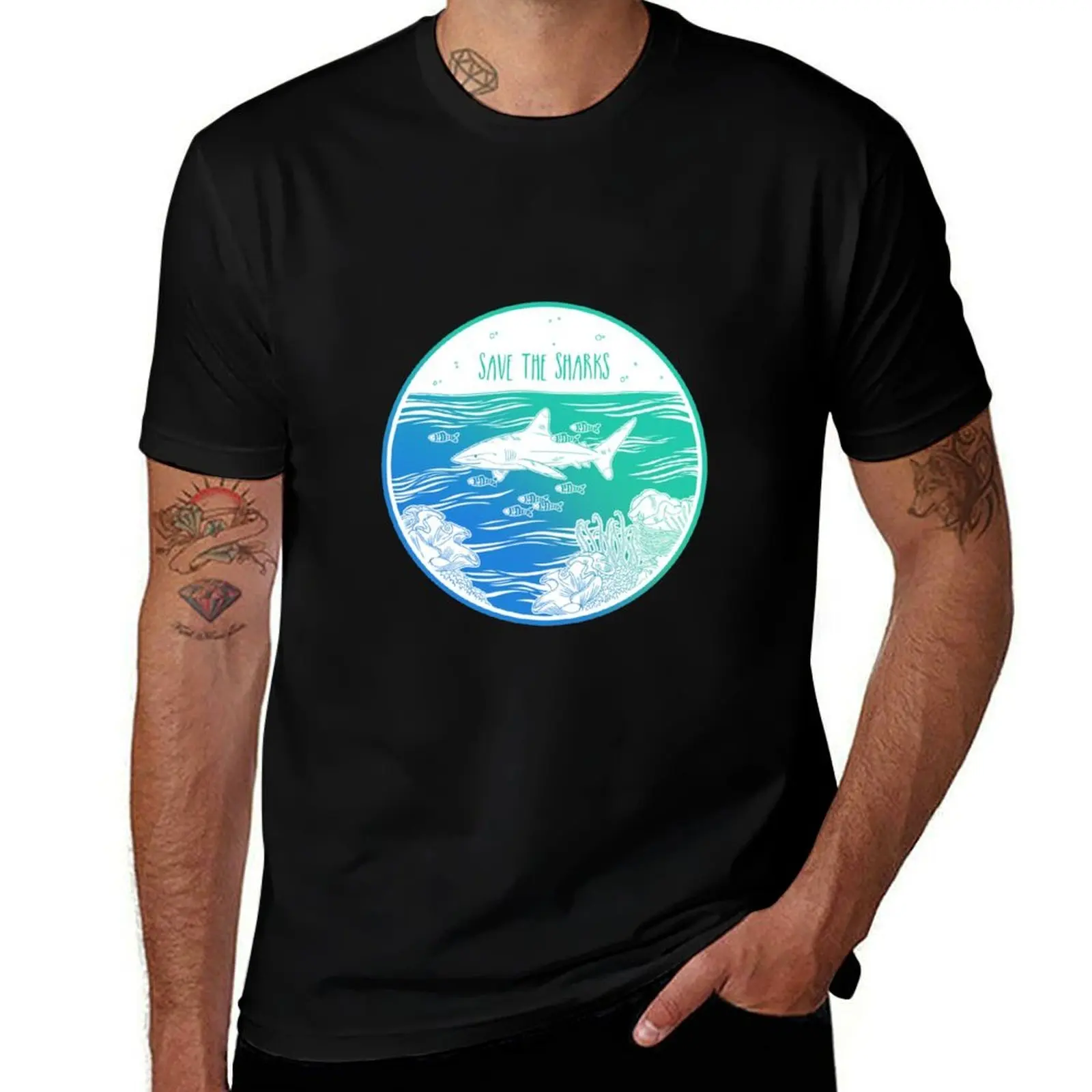 

Save the Sharks! T-Shirt man t shirt cotton graphic t shirts for man T-Shirt