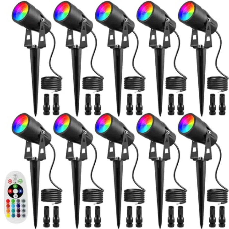 Christmas Low Voltage Landscape Lights RGBW Color Changing Warm White and RGB LED Landscape Lights Outdoor Waterproof Garden Pa