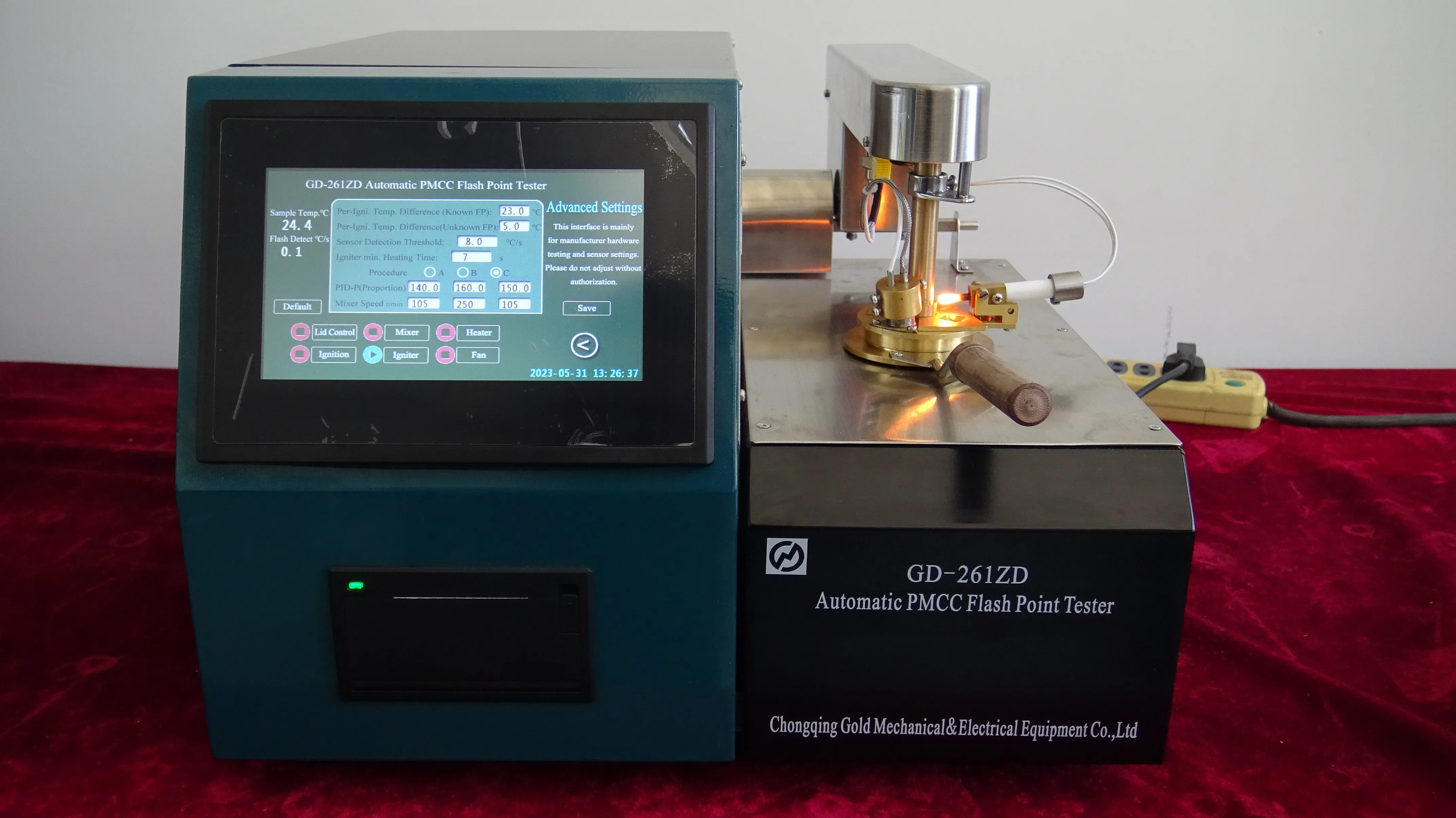 Fully-automatic Cleveland Open Cup Flash Point Tester with  Electronic Ignition Technology