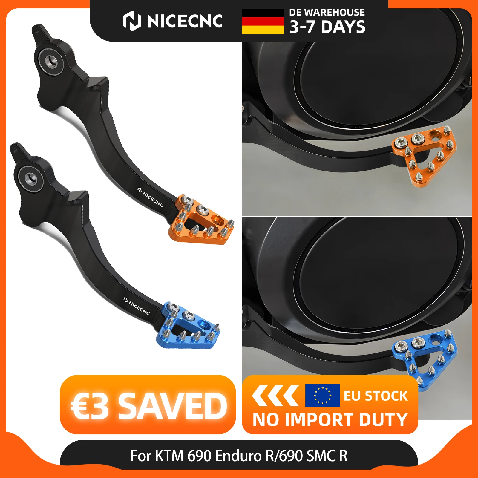 NICECNC per KTM 690 Enduro R 690 SMC R 2011-2018 Leva del pedale del freno per Husqvarna 701 Enduro /701 Supermoto 2016-2019 690 Enduro R 690 SMCR 2018 2017 2016 2015 2014 2013 2012 2011