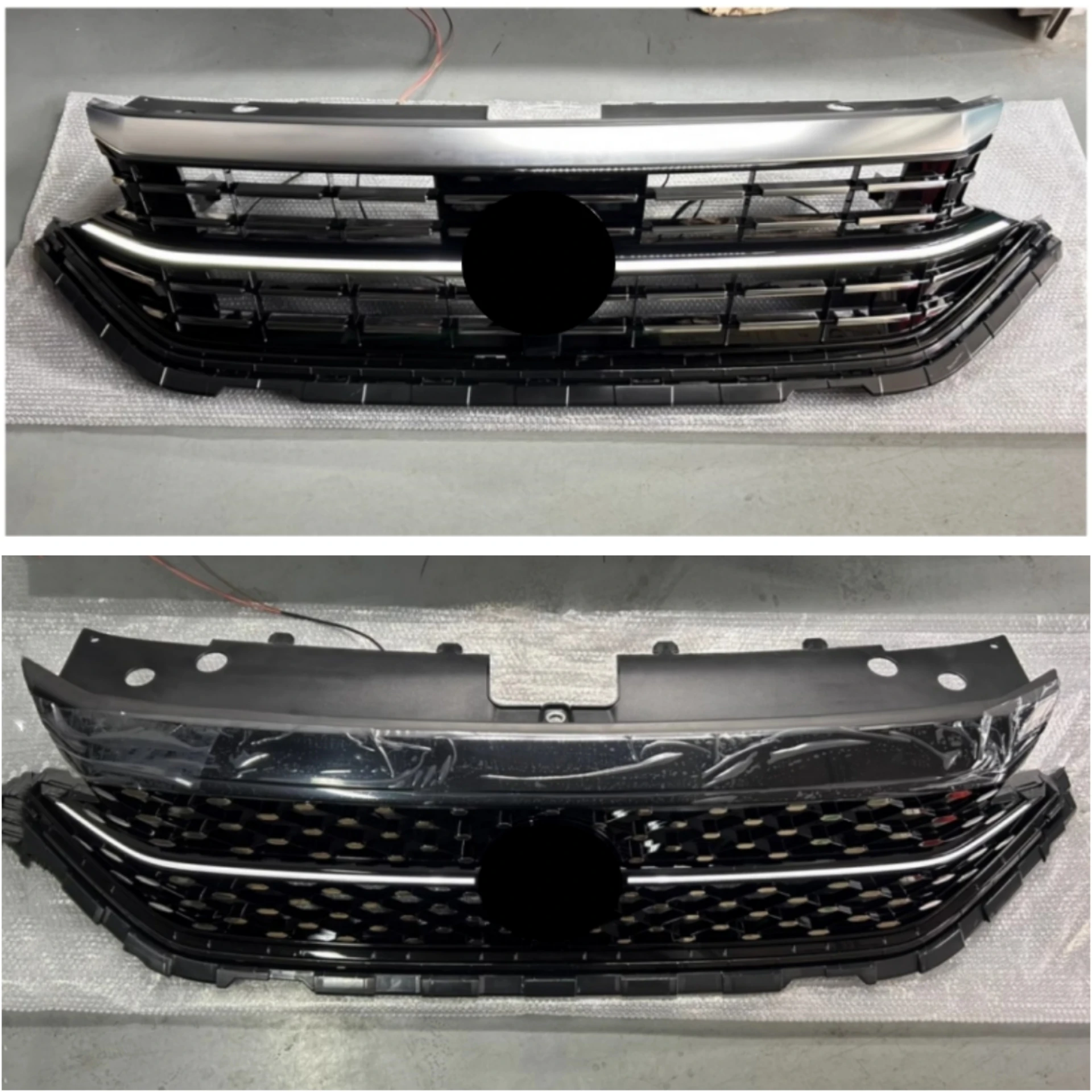 Front Grille with Through Lamp for Volkswagen vw Passat 22-23 Modified Radiator Grill Daytime Running Light Mask Car Accessories