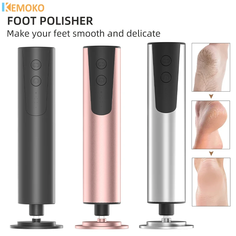 

USB Rechargeable Wireless Electric Foot File Cuticle Callus Remover Machine Pedicure Tools Foot Heel With Sandpaper Care Tool