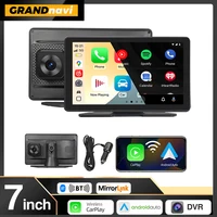 Grandnavi 7 pulgadas 4K DVR Radio de coche inalámbrico Carplay Android Auto reproductor de vídeo Multimedia pantalla inteligente para Ford KIA VW Nissan Honda