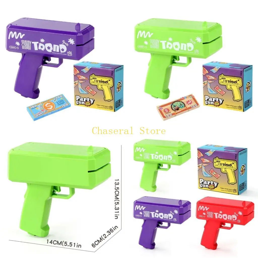 

E7CE Delicate Cash Distribution Guns Unique Play Money Sprayers for Game and Parties