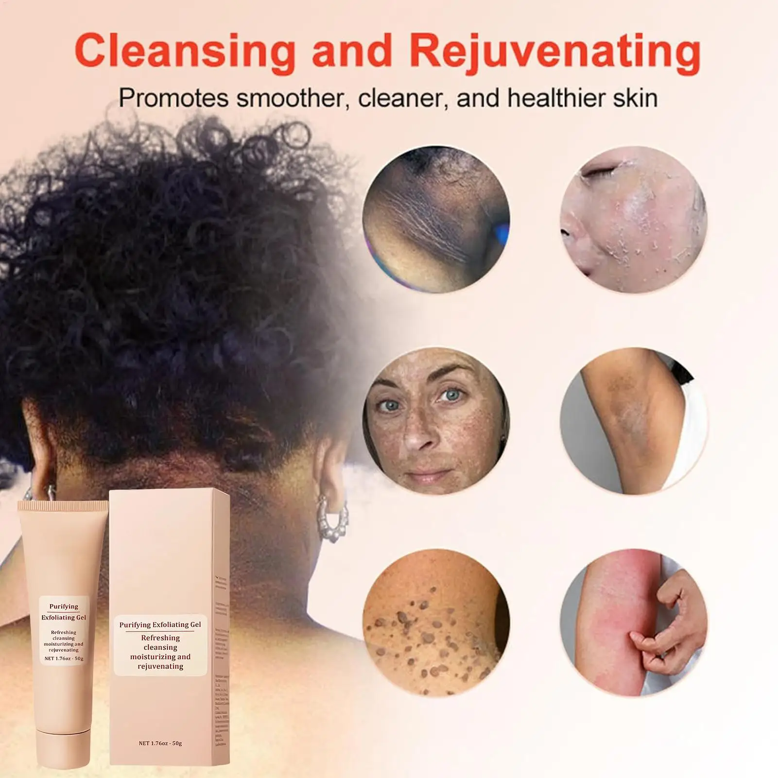 1PC 50g Face Exfoliating Gel Deep Cleaning Pores Gentle Exfoliate Oil Control Smooth Soften Face Facial Scrub Skin Moisturizing view 6