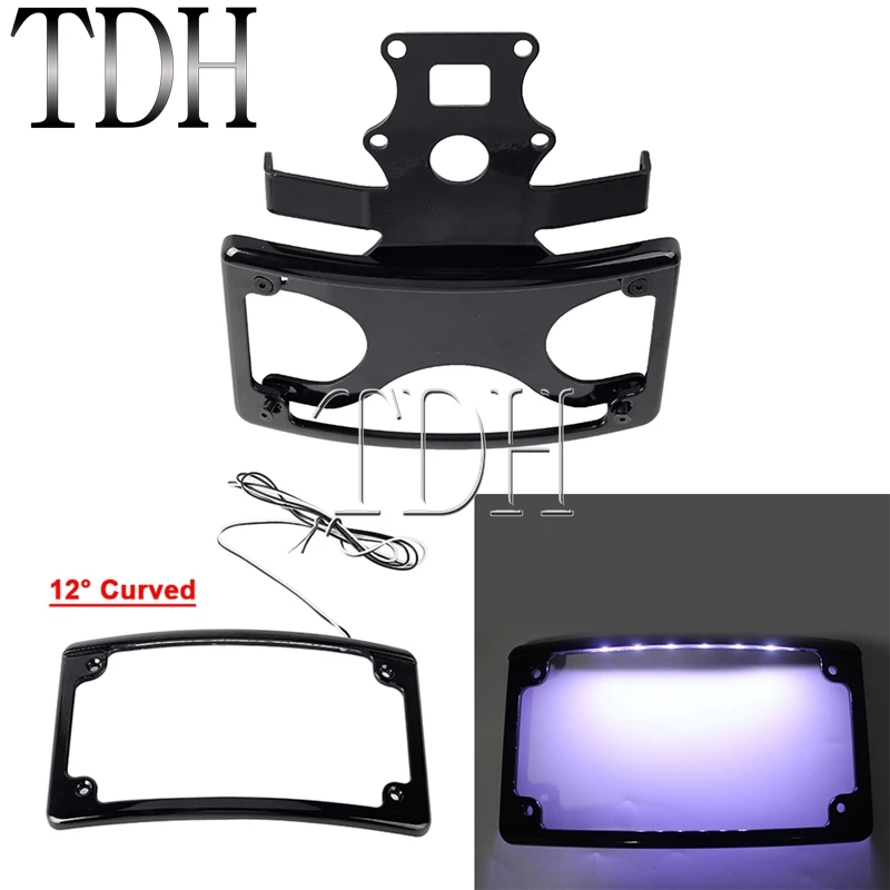 Motorcycle License Plate Holder W/ Turn Signal Indicator Lamp Front Turn Signals Bracket Kit for Harley Sportster S 1250 RH1250S image 5