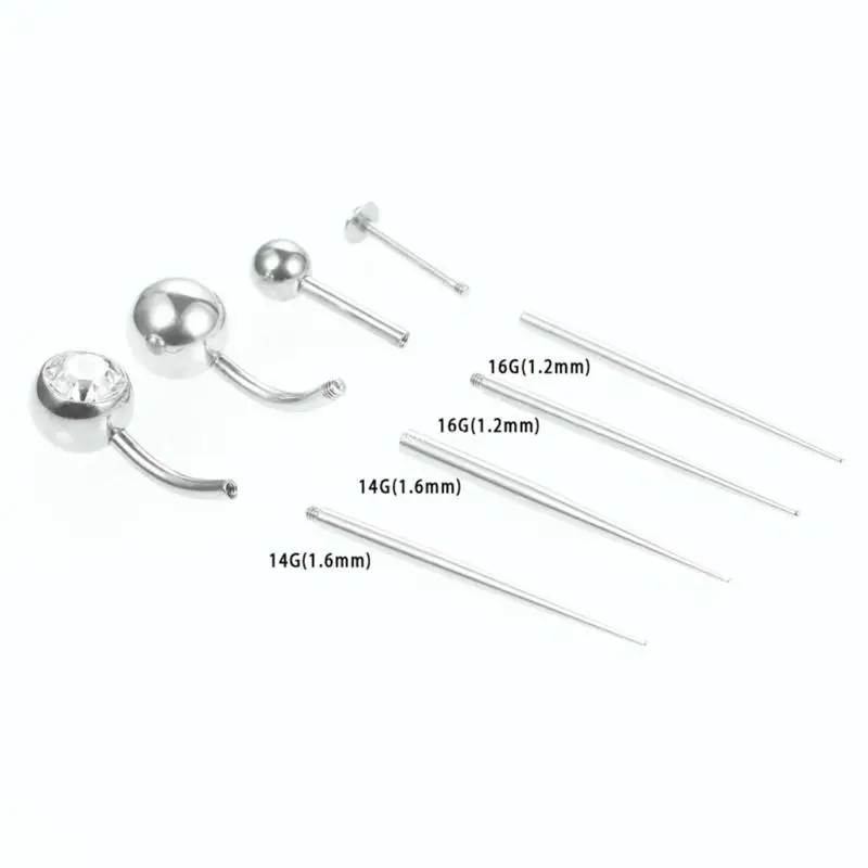 16G 14G Taper Insertion Pin Stainless Steel for Ear Nose Navel Nipple Stretcher Dropship