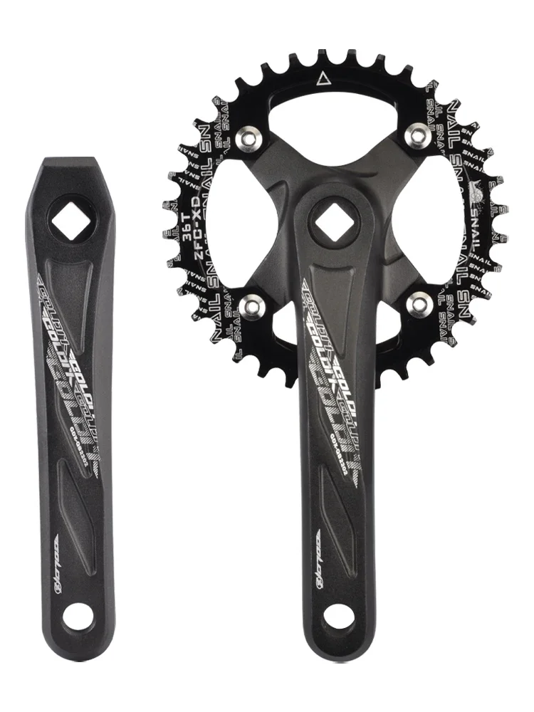 AliExpress GOLDIX Square Hole Bicycle Crankset Aluminum Alloy MTB Crank 165/170/175mm Length Narrow Wide Teeth 104BCD 32/34/36/38/40/42T