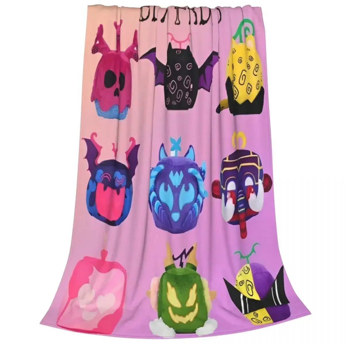 

B-Blox Fruits Game Cartoon Flannel Throw Blankets Blankets for Bed Bedroom Warm Quilt