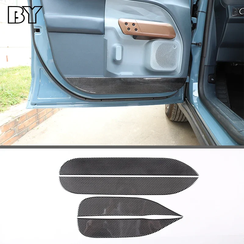 

4Pcs Car Inner Front Rear Door Panel Anti-Kick Cover Sticker Fit For Ford Maverick 2022 Soft Carbon Fiber Accessories