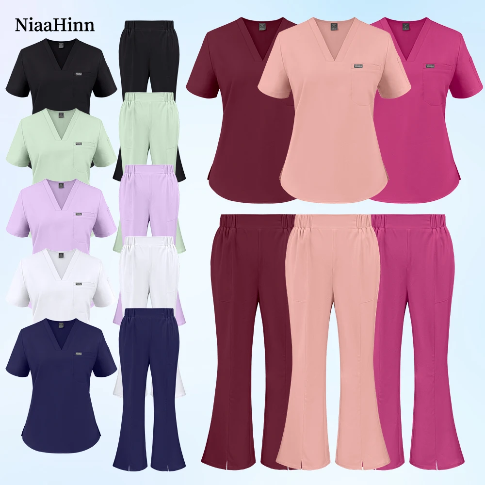 Tenues chirurgicales Niaahinn pour bloc opératoire, vêtements de travail pour médecins d'hôpital, uniformes d'infirmières de pharmacie, ensembles de blouses pour cliniques dentaires