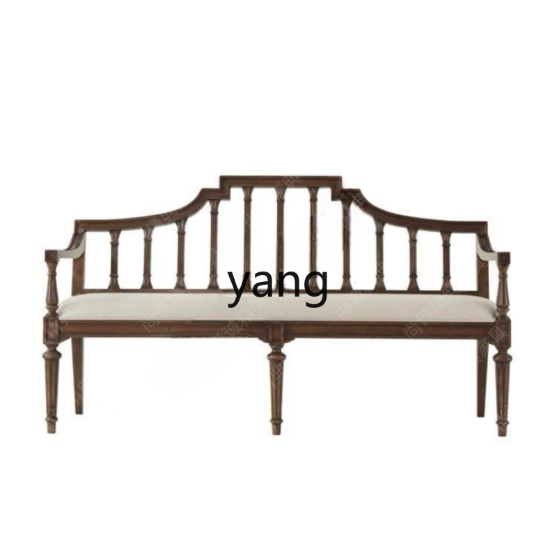 

CX rural retro solid wood double triple sofa simple living room balcony sofa chair