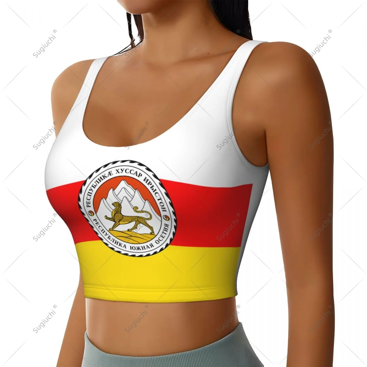 South Ossetia Flag Women Girl Activities Sports Vest for Female Yoga Vest Workout Vest Lightweight Trendy