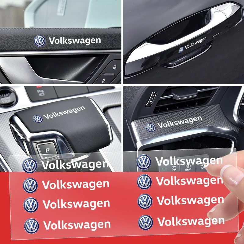 10 Uds. Pegatinas decorativas de níquel para interior de coche, decoración para VW Golf Amarok T5 Phaeton ID3 Tiguan T-Cross GTI