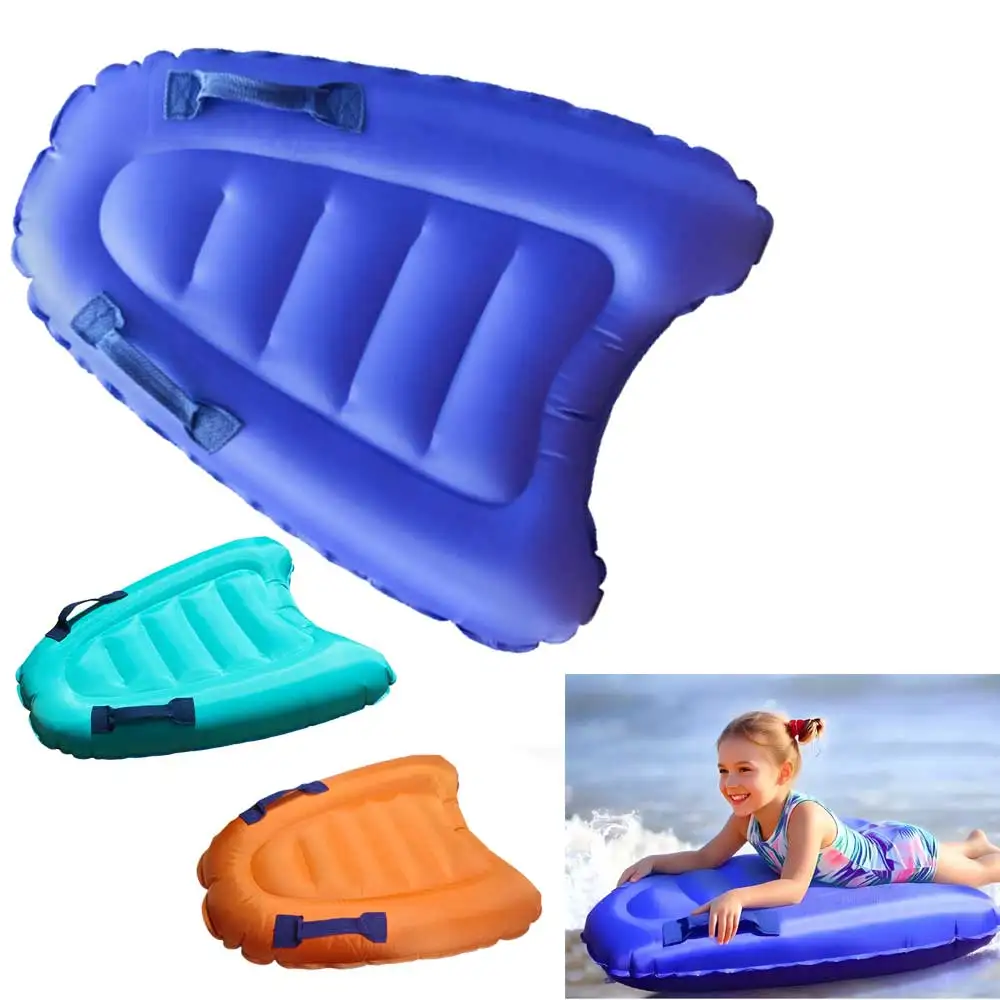 Thickened PVC Kids Inflatable Surfboard Water Float Board with Handles Swimming Board for Beach Water Park Play Toddler Pool Fun