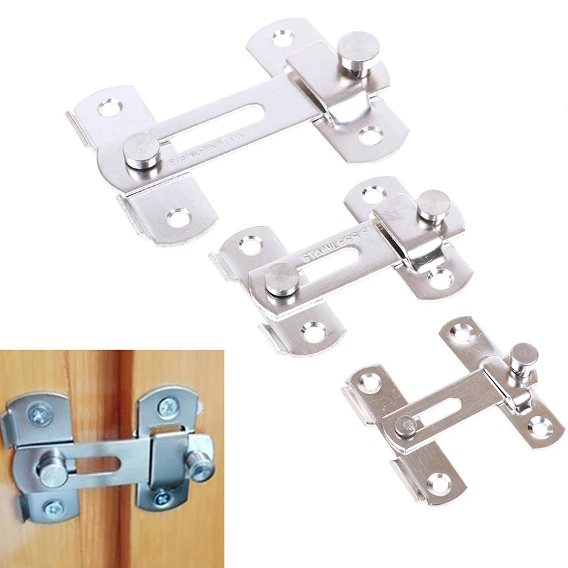 Guard Latch Bolt Sliding Window Door Lock Handle Stainless Steel Safety Chain