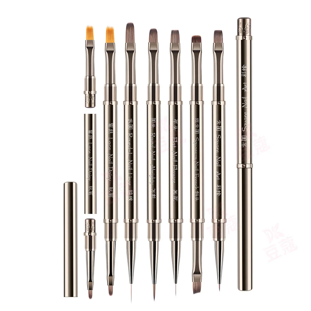 

1/6PCS Double Head Nail Brush Liner Brush Painting Pen Gel Brush Crystal Nail Art Manicure