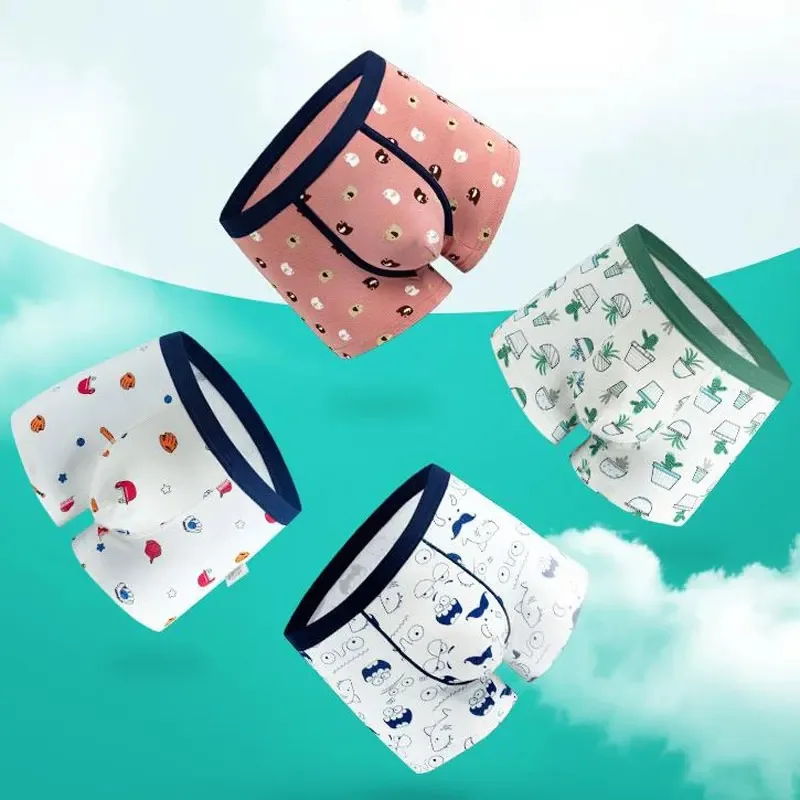 Children's Underwear Boys Boxer Cotton Thong for Kids Panties Boy Underpants Young Teens in Lingerie Baby Briefs 3-14years