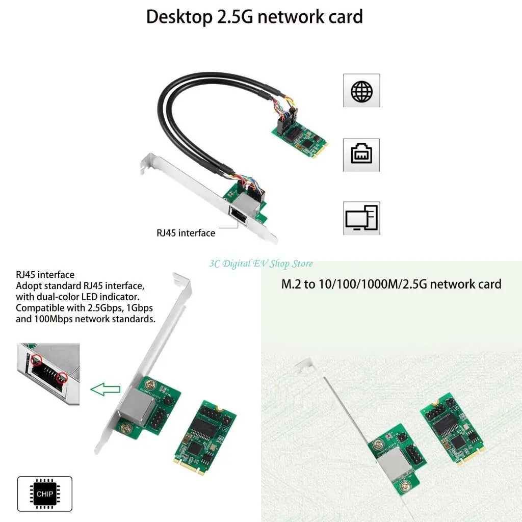 

E74D RJ45 Ethernet Adapter Card for Computer PC Driver KEY-M/B for Windows