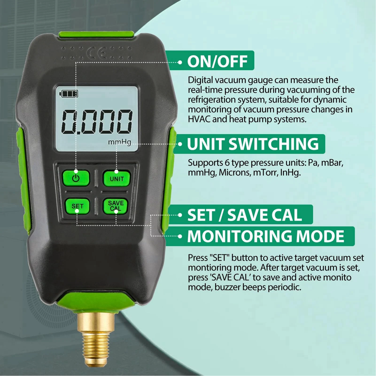 Digital Vacuum Gauge 1/16
