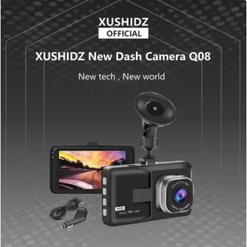 Q10 Dash Cam พร้อม Night Vision, DVR รถยนต์, เครื่องบันทึกยานพาหนะ, G-Sensor, HDR DVR, Dashcam การบันทึกแบบ Loop, 1080P, ใหม่