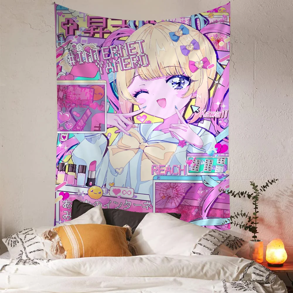 Needy Girl Streamer Overload Cartoon Tapestry Wall Hanging Decoration Household Home Decor