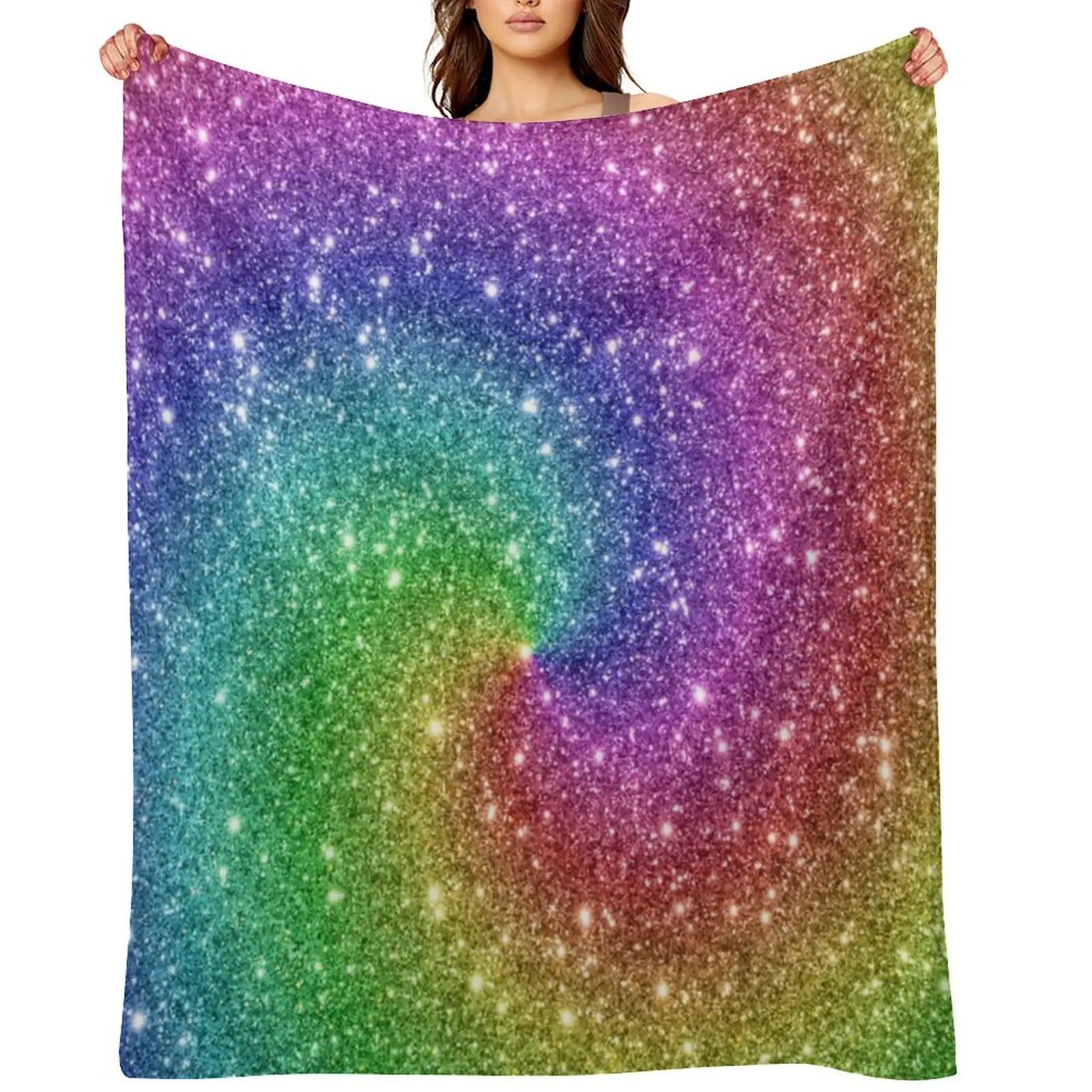 

Rainbow Glitter Sparkles Texture Throw Blanket manga blankets and throws For Decorative Sofa Thin Blankets